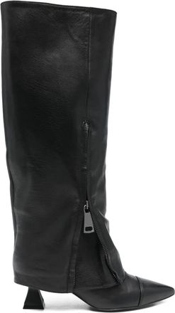 Alchimia 60mm zip pointed boots - Black