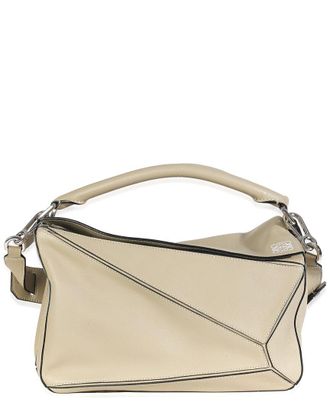 Loewe Neutral Leather Medium Puzzle Bag (Authentic Pre-Loved)