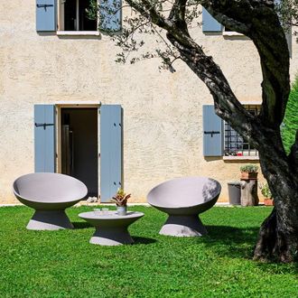 Plust Poltrona In Polietilene Design Interno Esterno Giardino Fade P1 - Beige