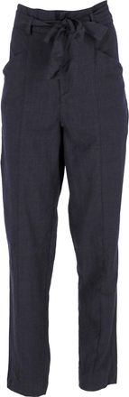 Isabel Marant Isabel Marant Etoile Tie-Waist Trousers in Navy Blue Wool