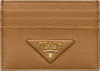 Prada Triangle Logo Leather Card Holder