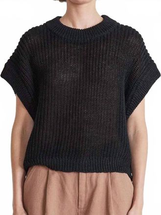 Apiece Apart Oliva Linen Top In Black