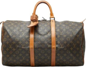 Louis Vuitton Brown Pvc Leather Boston Bag (Pre-Owned)