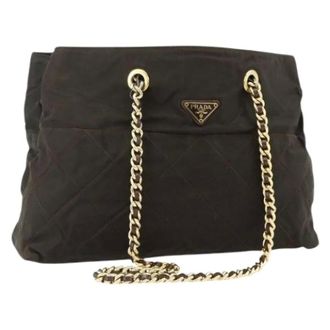 Prada Pre-owned Shoulder Bags, female, Brown, Size: ONE SIZE Pre-owned Vintage Tote Bag