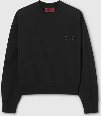 Gucci Cotton Jersey Sweatshirt With Embroidery, Black, Ready-to-wear