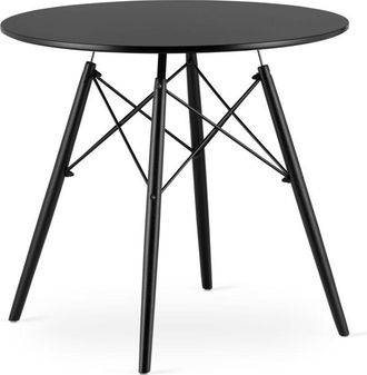 OEM Todi Mesa Redonda 80cm - Negro / Patas Negras