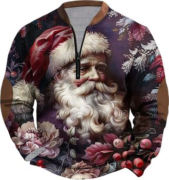 Generic Funny Christmas Jumpers for Men 3D Printed Santa Claus Reindeer Snowman Xmas Tree Pullover Sweaters Ugly Christmas Jumper for Office Parties, Family G