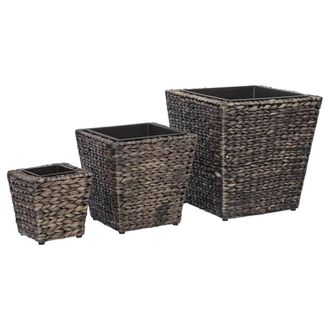 Berkfield Home Garden Raised Beds 3 pcs Water Hyacinth Brown