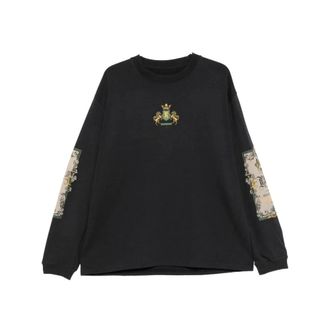 Rhude Hoodies & sweatvesten, Heren, Zwart, M, Katoen, Bordeaux Reserve LS Tee