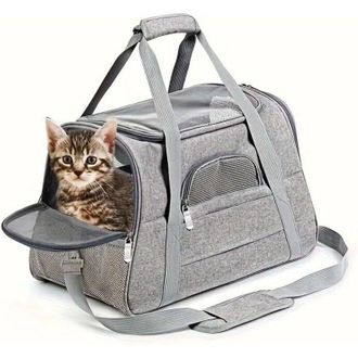 OEM Bolsa Transportadora Para Gatos, Bolsa Transportadora Para Gatos Y Perros, Transport&iacute;n Transpirable Y Plegable Para Gatos Con Colch&oacute;n De Felpa Extra&iacute;b
