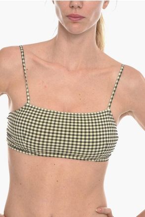Samsøe & Samsøe Gingham Checked Two-Tone FILIPPA Bikini Top size M