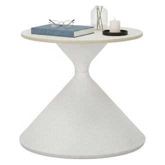 Dmora Dmora - Mesa De Caf&eacute; Orongorongo, Mesa De Centro Baja, Revistero Para Sof&aacute;, Estante De La Sala De Estar, 45x45 H39 Cm, Blanco