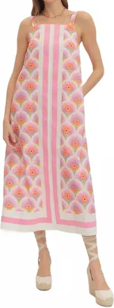 Entro Nina Floral Midi Dress In Pink