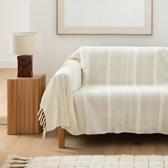 La Redoute Interieurs Katoenen plaid met franjes, Nedo