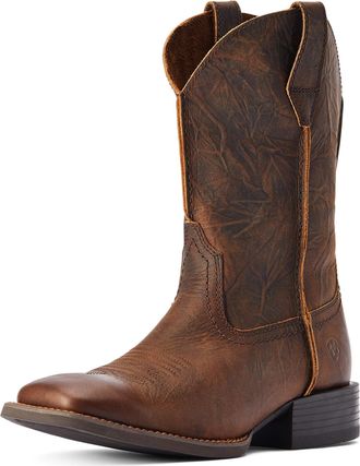 Ariat Mens Sport Rambler Wide Square Toe Western Boots in Bartop Brown, D Medium Width, Size 10.5, by Ariat