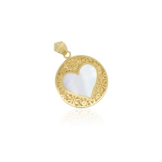 The Lovery Mother of Pearl Lace Heart Charm 22mm