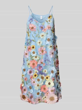 Vero Moda Cocktailkleid mit Spaghettitr&auml;gern Modell FLOWERING in Hellblau, Gr&ouml;&szlig;e 34