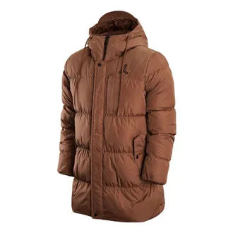 Nike Jordan Air Jordan Solid Color Zipper Down Jacket Mens Brown DZ4554-256