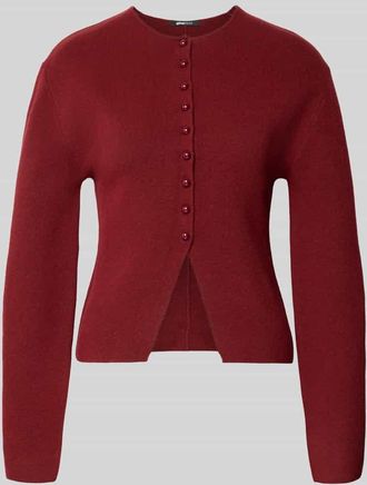 Gina Tricot Strickjacke mit Knopfleiste in Bordeaux, Größe XL