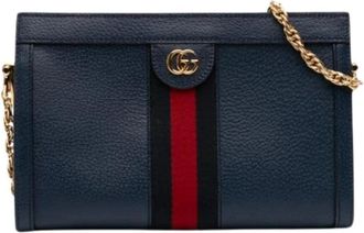 Gucci Pre-owned Ophidia Crossbody Bag - Dames - Vintage Clutch - Blauw - ONE Size - Leer - Vintage