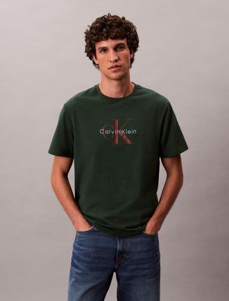 Calvin Klein Jeans T-Shirt CALVIN KLEIN JEANS SS Hero Monologo Tee 20s, Herren, Gr. XXL, sycamore, Web, Obermaterial: 100% Baumwolle, unifarben, regular fit normal, Rund