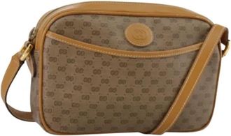 Gucci Pre-owned Canvas gucci-bags - Dames - Vintage Schoudertas - Bruin - ONE Size - Leer - Vintage