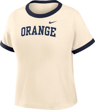 Nike Womens College (Syracuse Ringer T-Shirt in Brown | IV9397-120