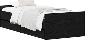 vidaXL Estructura De Cama Roble Negro 90 X 200 Cm Madera De Ingenier&iacute;a Vidaxl