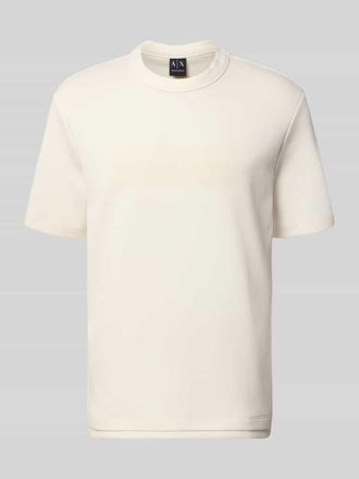 A|X Armani Exchange T-Shirt mit Logo und Rundhalsausschnitt in Offwhite, Gr&ouml;&szlig;e XXL
