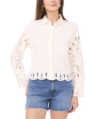 Vince Camuto Button-Down Linen-Blend Shirt