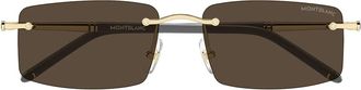 Montblanc Sunglasses Mb0443 S 005 Gold/Brown Men