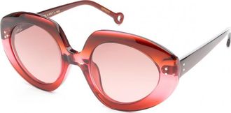 Hally & Son Womens HS745S02 50 Sunglasses - Dark Red - One Size