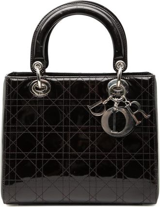 Dior Pre-owned Dior Medium Patent Cannage Stitched Lady Dior Ladies 02 MA 0038