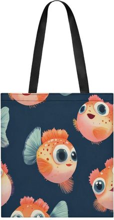 Generic Cute Fish Womens Tote Casual Shopping Bag Lightweight Shoulder Bags Hobos Handbag for Work Travel Daily 35x40cm
