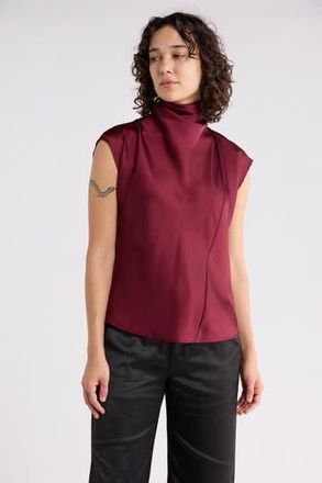 Sanctuary Scarf Satin Top in Pinot Red at Nordstrom Rack, Size X-Small