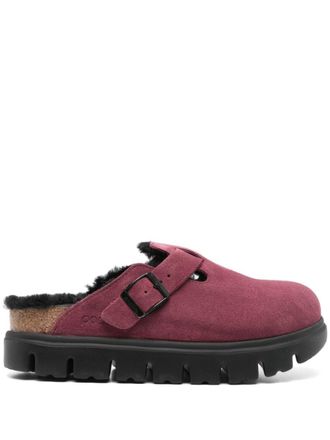 Birkenstock Boston PAP mules - women - Polyethylene vinyl acetate (PEVA)/Lamb Shearling/Calf Suede - 36 Narrow - Purple