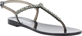 Menghi Womens Sandals Bianca Black Pvc
