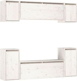 vidaXL Vidaxl - Muebles Para Tv 6 Piezas Madera Maciza De Pino Blanco