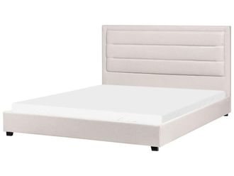 Beliani Cama de agua Tela 180 x 200 cm Beige claro