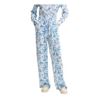 Melissa Odabash Olivia Broeken - Dames - Wijde Broeken - Blauw - XL - Leer - Broeken