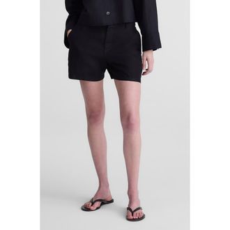 Madewell Zoe Linen Shorts in Jet Black at Nordstrom, Size 14