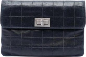 Chanel Pre-owned Quilted Lambskin Clutch - Dames - Vintage Clutch - Zwart - ONE Size - Leer - Vintage