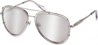 Just Cavalli Womens Aviator Silver Sunglasses - Light Grey Metal - One Size