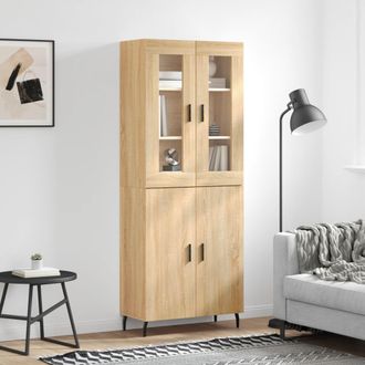 vidaXL Vidaxl - Aparador Alto Madera Contrachapada Color Roble 69,5x34x180 Cm