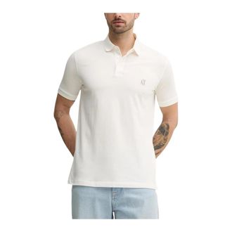 A|X Armani Exchange Polo shirt met korte mouwen en ronde hals - Heren - Polos - Wit - XS - Katoen - Tops