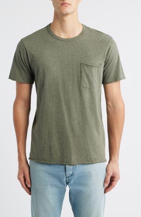 Rag & Bone Miles Melange Pocket T-Shirt in Heather Green at Nordstrom, Size Xx-Large