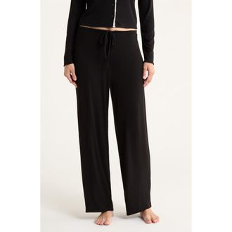 Open Edit Daydream Rib Lounge Pants in Black at Nordstrom, Size X-Large