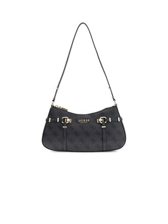 Guess Womens Shoulder Bag Coal Logo Polyurethane - Shoulder-Bags