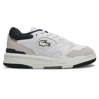 Lacoste Lineshot Leather Womens Comfort Trainers - White Dark Green - Size:UK 6.5