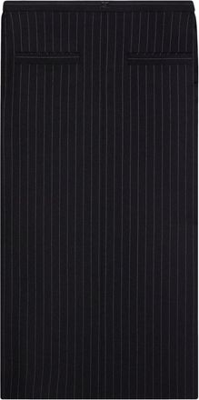 Courr&egrave;ges Heritage pinstripe long skirt - women - Wool/Elastane - 40 - Black